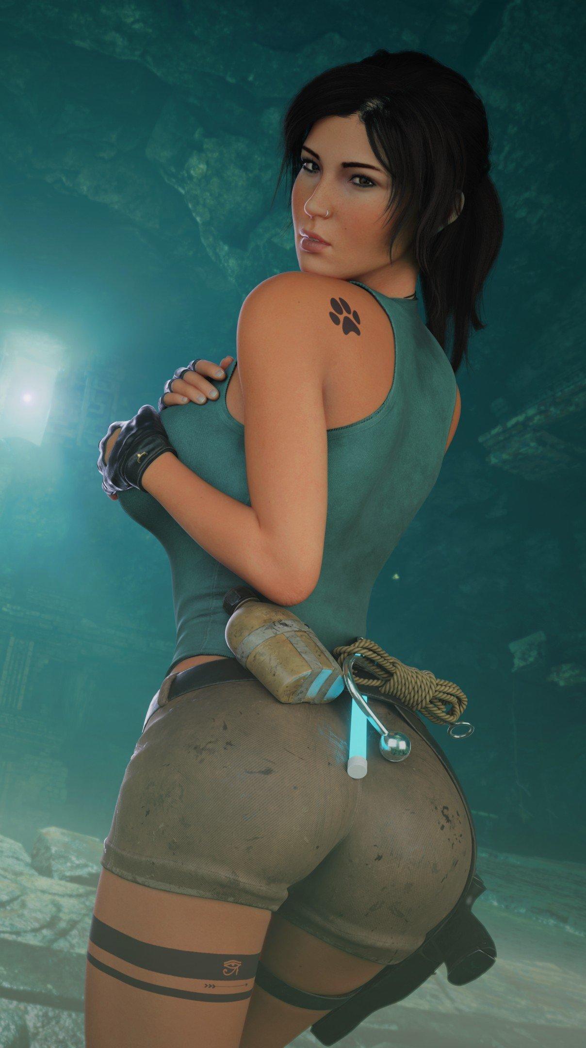 "Lara in the cave" .