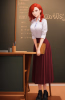 01074-1538804157-a woman in a skirt and shirt and red hair standing in front of a blackboard w...png