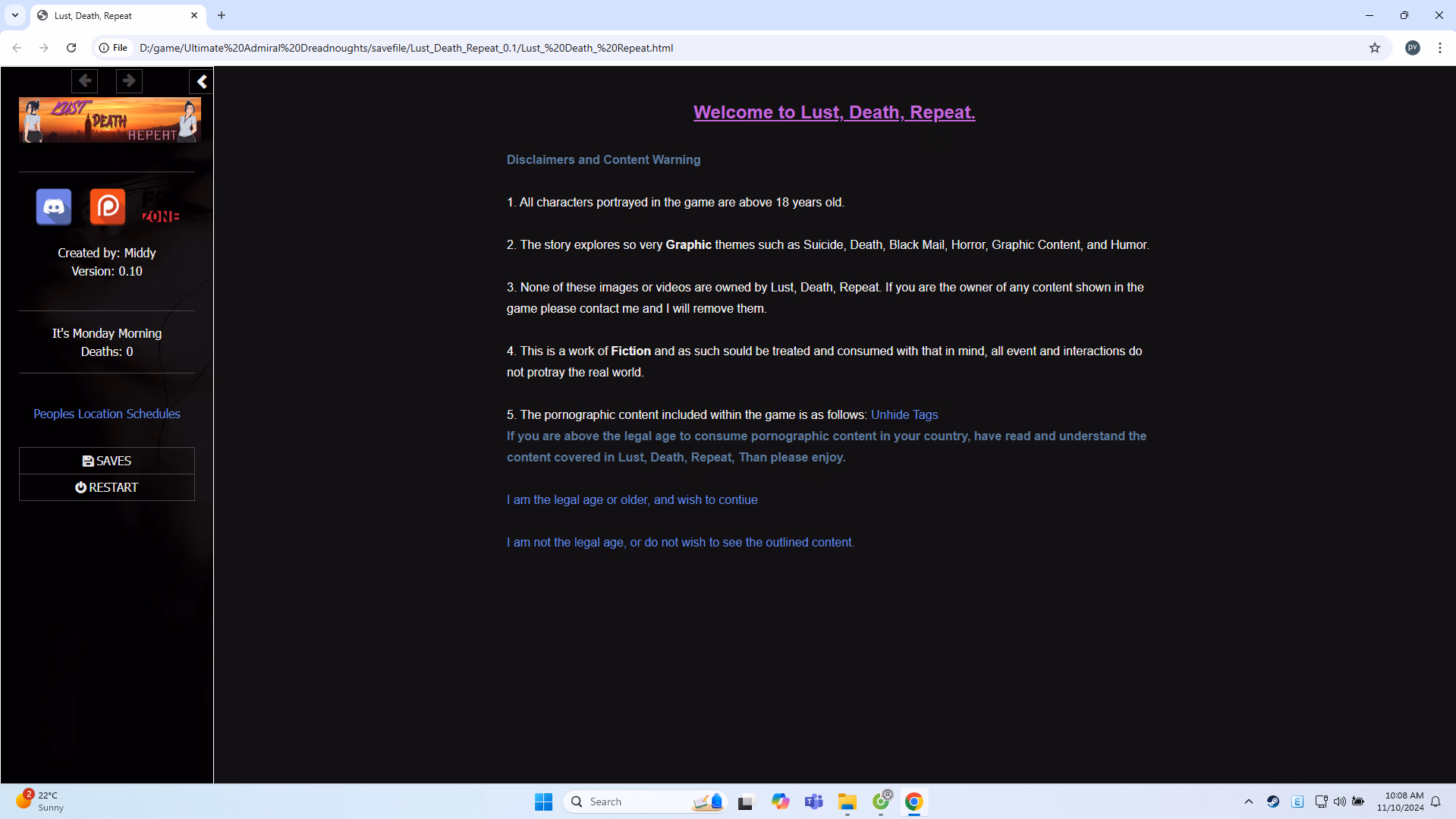 HTML Abandoned Lust, Death, Repeat [v0.12] [Middy] screenshot