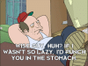 Futurama Sal Wise Guy Lazy Punch Stomach.gif