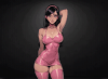 Gen-4 Turbo A beautiful animated woman in a shiny pink latex dress gracefully dancing in place...gif