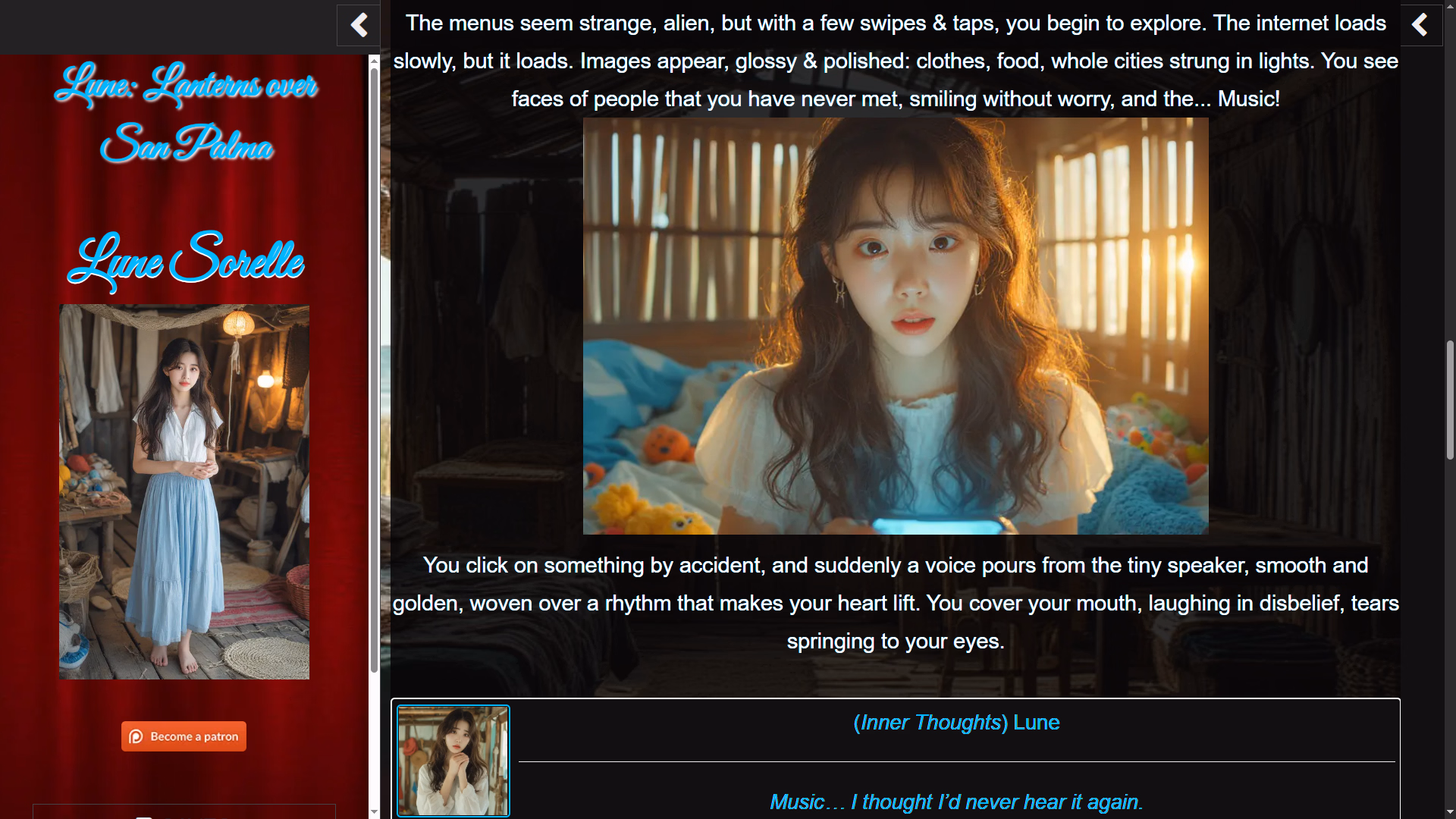 VN HTML Lune: Lanterns over San Palma [v0.0.2] [Violet Kitten] screenshot