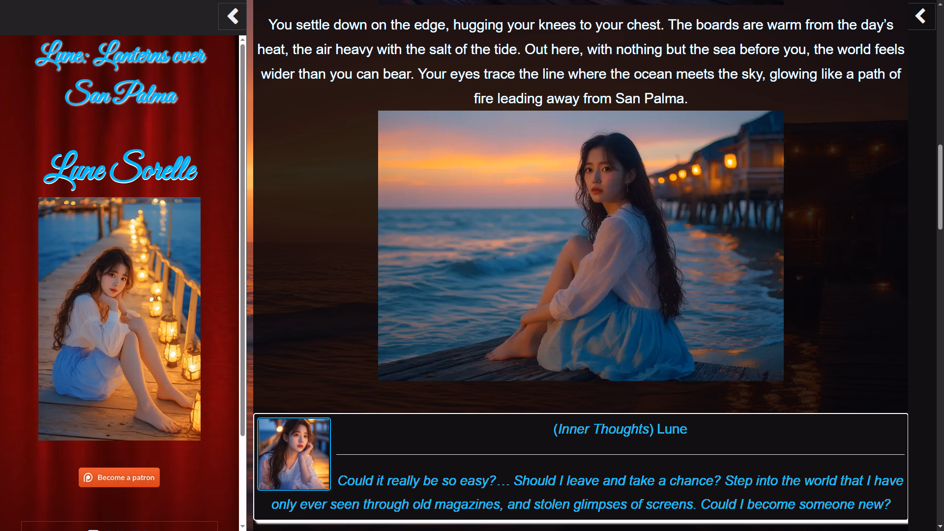 VN HTML Lune: Lanterns over San Palma [v0.0.2] [Violet Kitten] screenshot