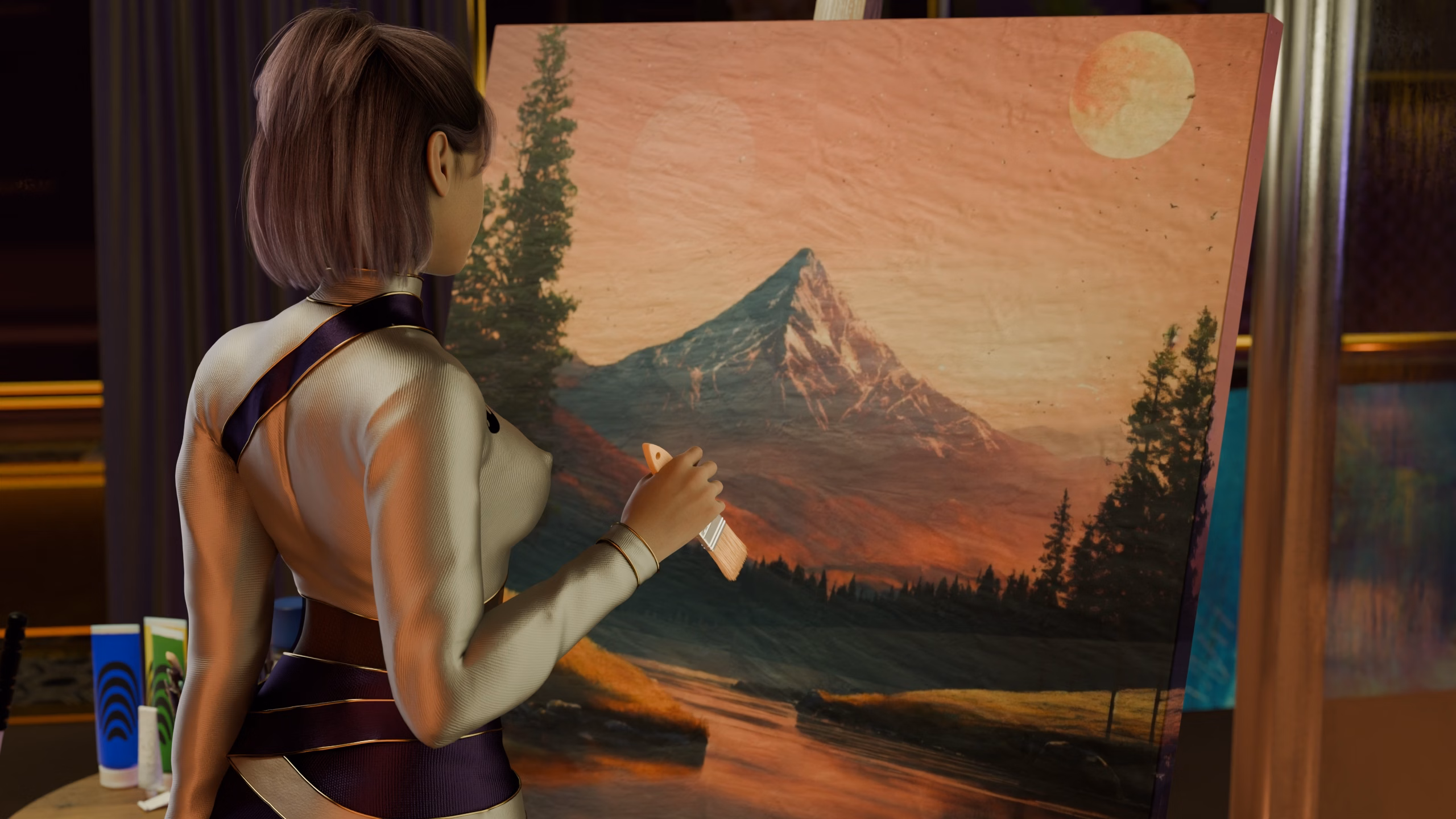 VN Ren'Py Violet Sunset [Lythe! Blade of Malpractice] [AnnaSeries] screenshot