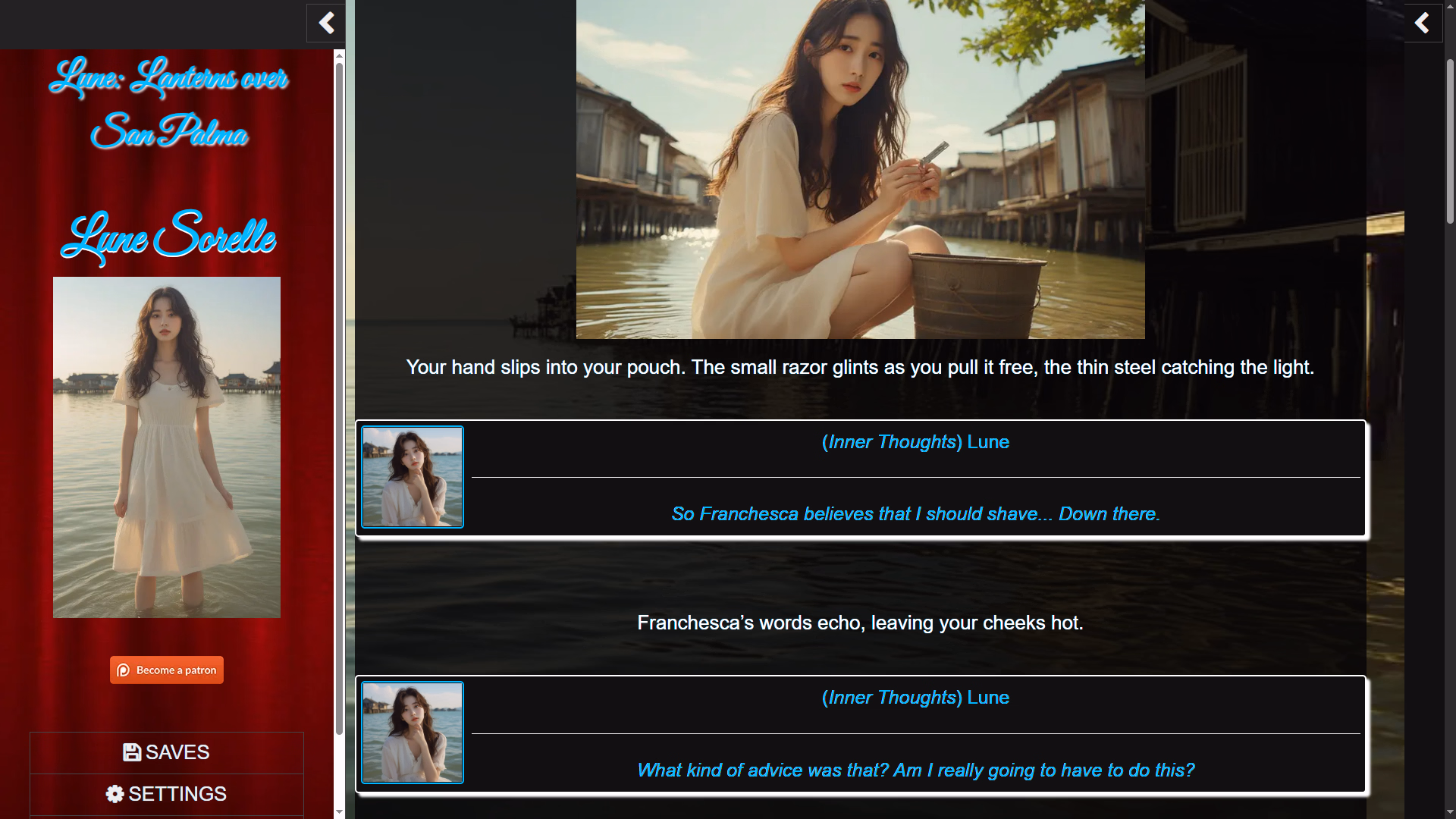 VN HTML Lune: Lanterns over San Palma [v0.0.2] [Violet Kitten] screenshot