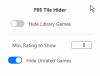 my own extension that hides games on latest updates
